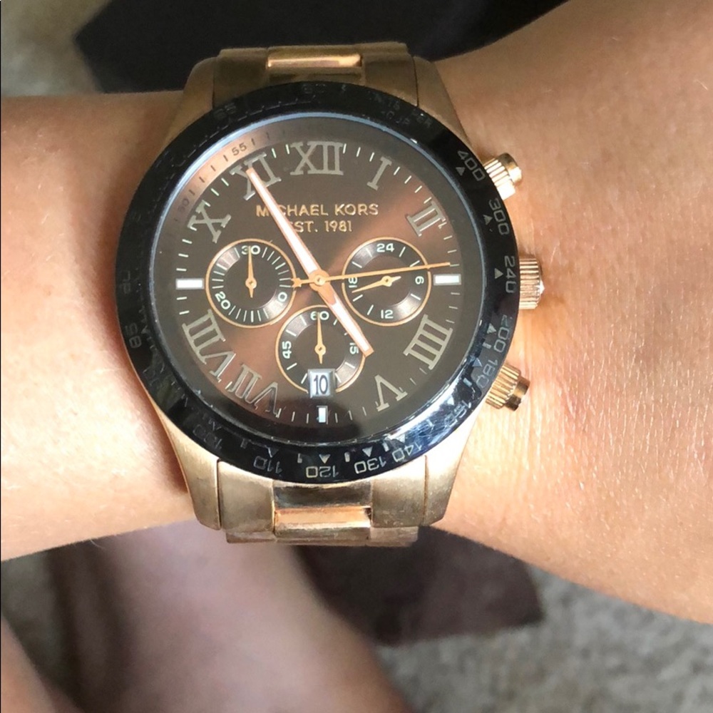 Mk rose gold watch